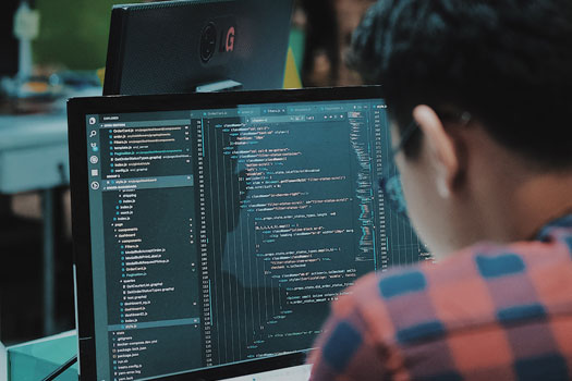 Person looking at code